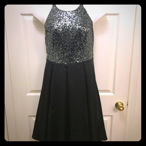 TORRID formal halter dress, black sequins